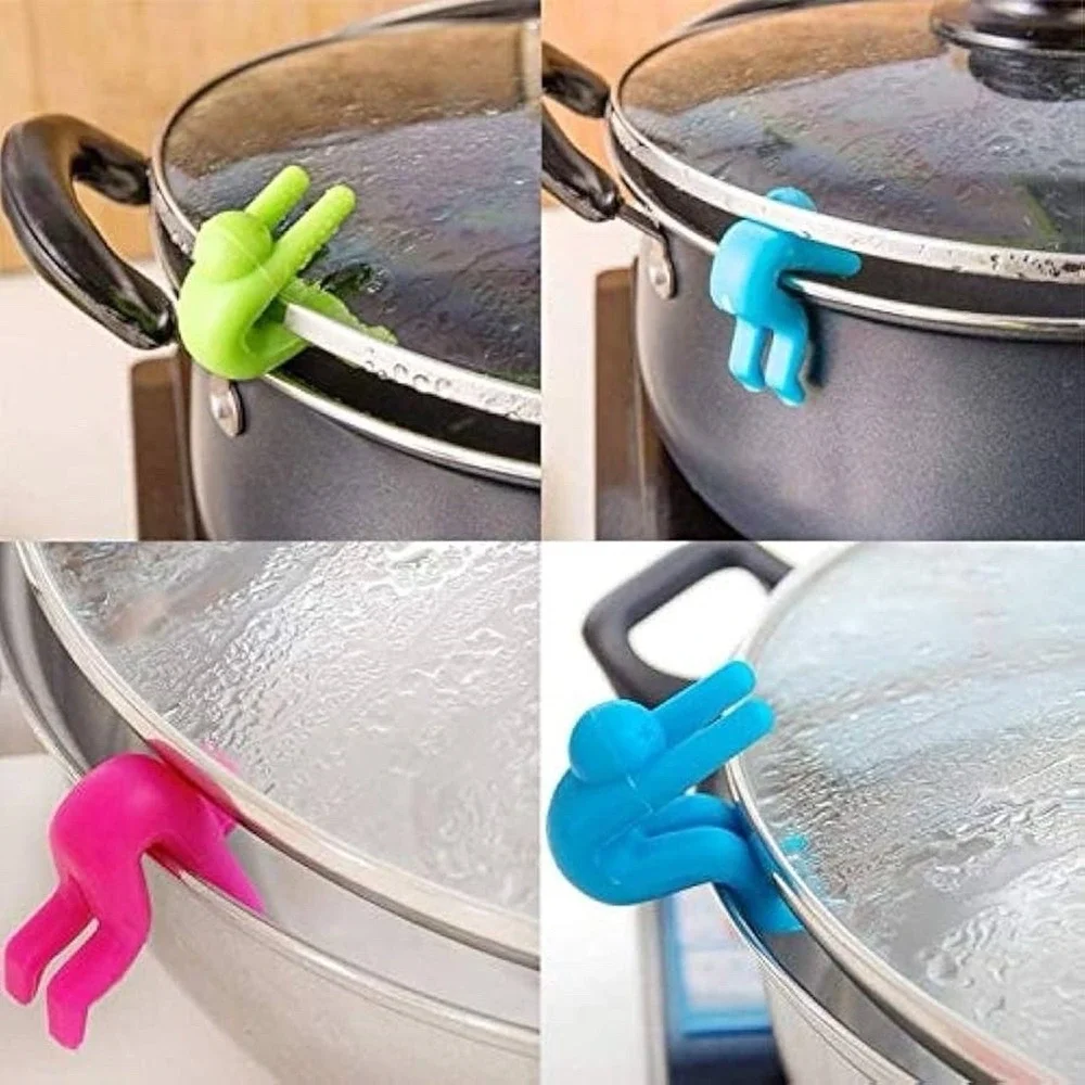 Spill Stopper 4 Pack Creative Silicone Cooking Tool Lid Spill Stopper Pink/Green